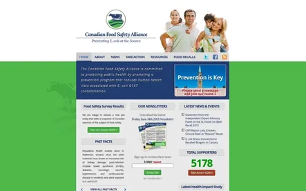 Canadian Food Safety Alliance Website Screenshot