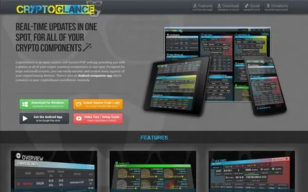 cryptoGlance Website Screenshot