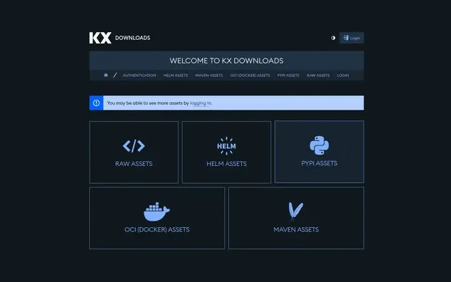 KX Downloads Portal Website Screenshot