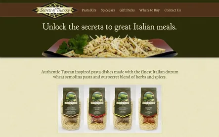 Secrets of Tuscany Website Screenshot