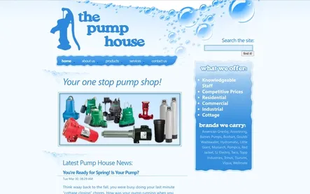 The Pump House Website Screenshot