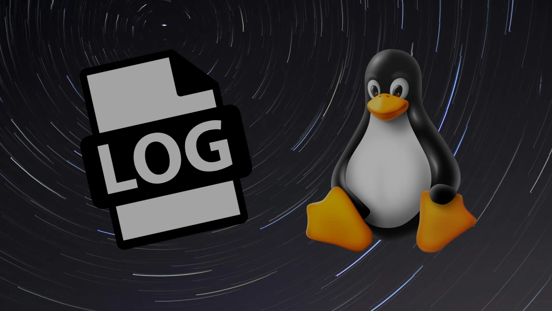 Reducing disk usage of syslog and journald logs Log file icon and Tux